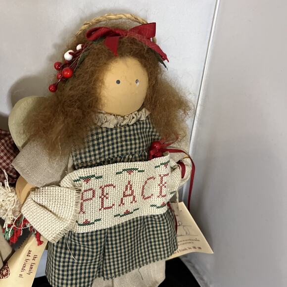 Vintage VTG Lot of Four LIZZIE HIGH Wooden Dolls Christmas Angels LADIES - Picture 7 of 11